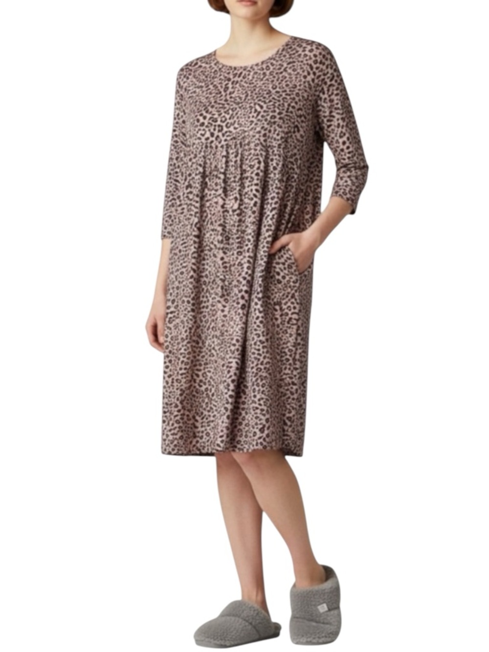 SOMA NWT Soft Jersey Tunic with Pockets in Wildcat Boudoir Pink/ Black/Gray XL